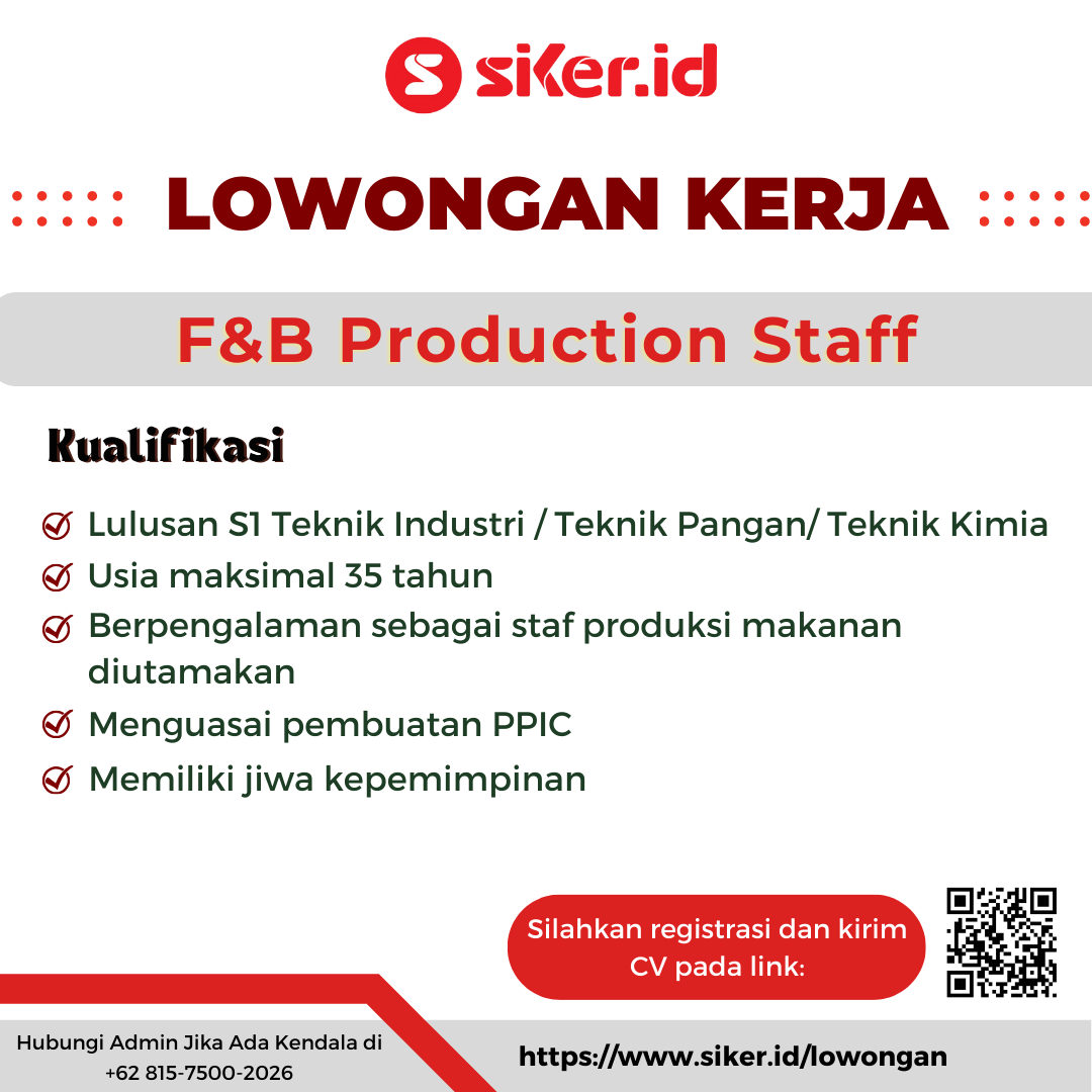 Food and Beverage Production Staff - PT Bisnis Rakyat Indonesia